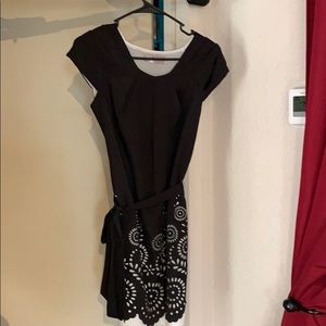 Black and white dress w/ cut out flowers